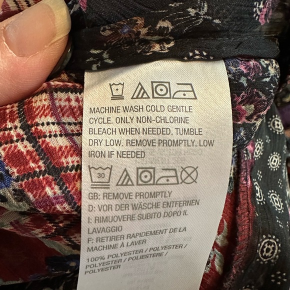 LOGO by Lori Goldstein Printed Button-Front Satin Blouse - Picture 11 of 11